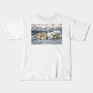 Polar Bear & Cub Walking on the Tundra, Churchill, Canada Kids T-Shirt